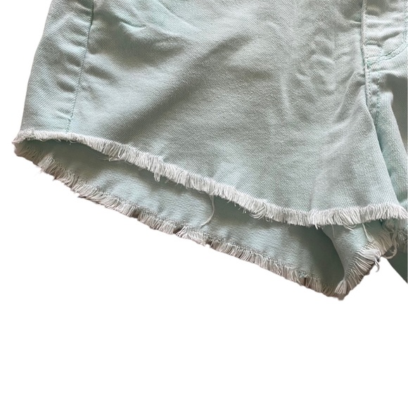 American Eagle Denim Shorts Mint Green Cut Off Fray Distressed High Rise Size 8 - Picture 4 of 10